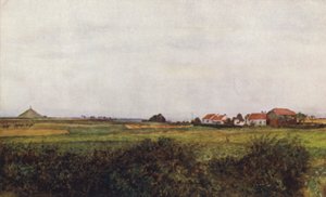 La Granja de La Belle Alliance y el Montículo coronado por el León Belga, Waterloo de after Amedee Forestier
